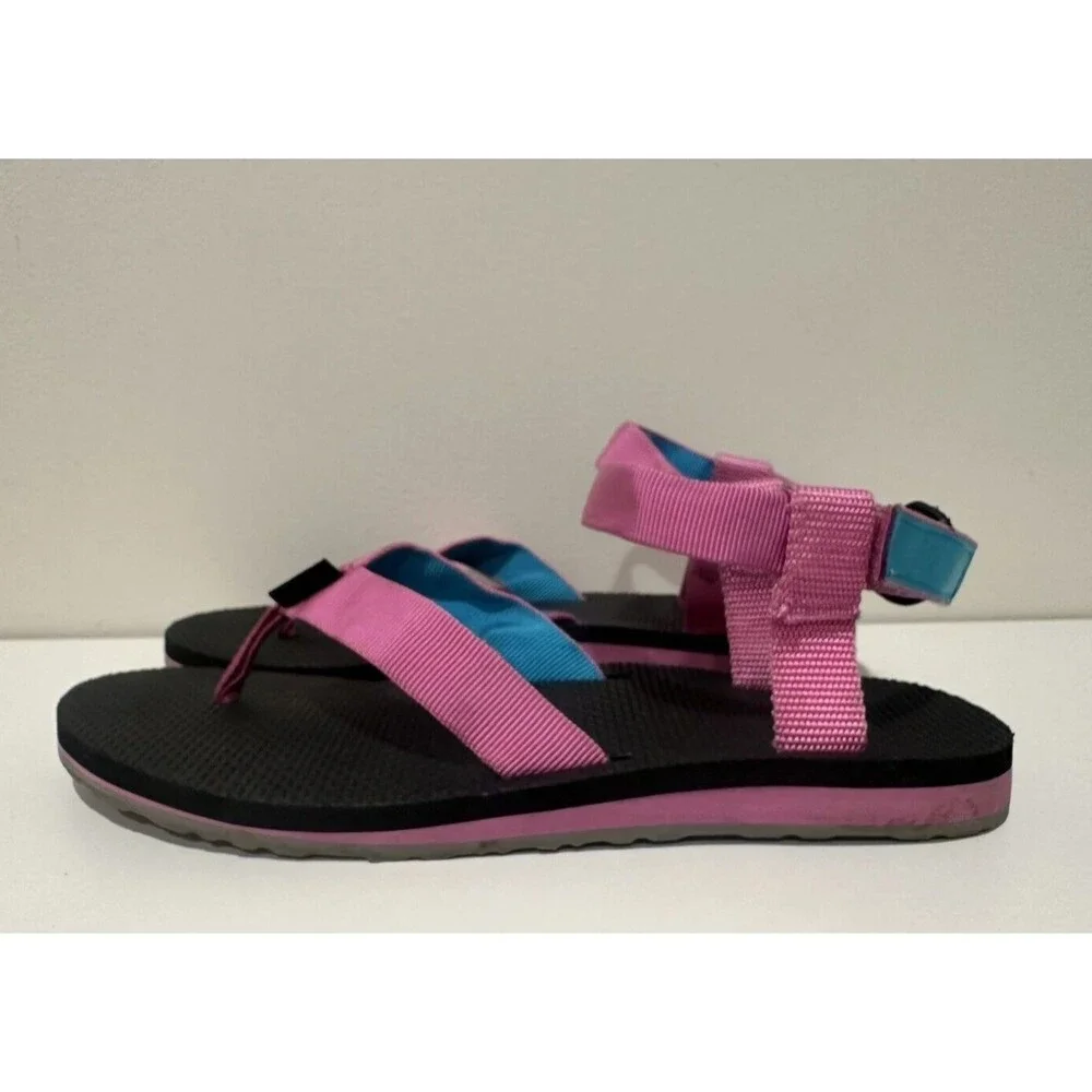 Teva women size 10 hook & loop flats comfort thongs ankle strap sandals 1003986